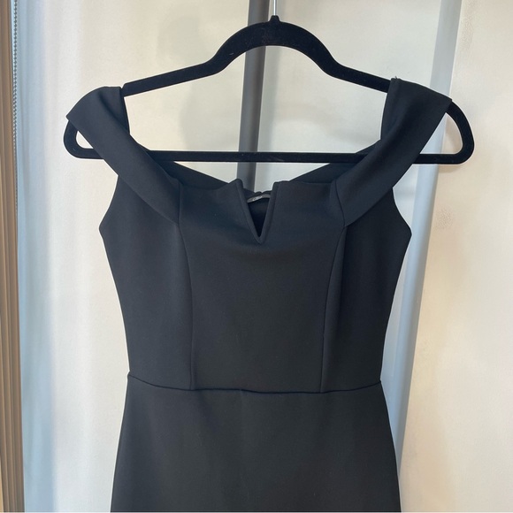 Missguided V Front Bardot Midi Dress Black - Picture 10 of 12